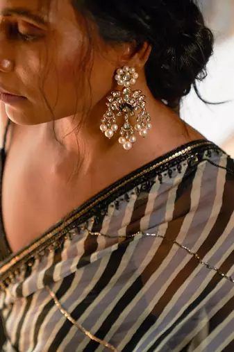 Bustier + Saree + Belt