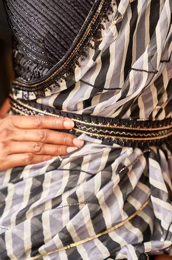 Bustier + Saree + Belt