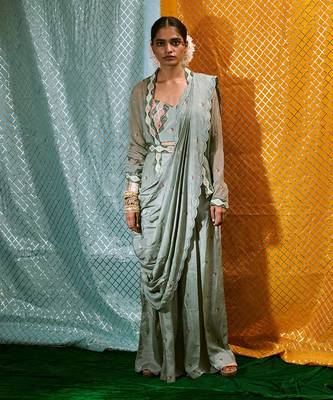 Bustier + Pant Saree 1