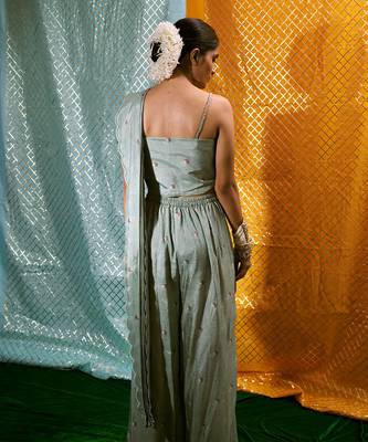 Bustier + Pant Saree 4