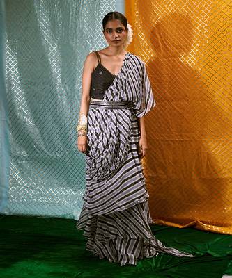 Bustier + Fish Cut Saree 1