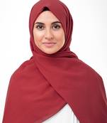 Red plain cotton hijab