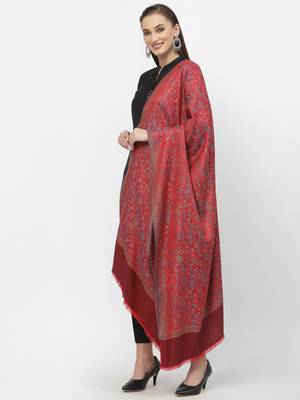Paisan Wine & Multi Self Design Modal Stole 4