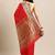 Red woven pure paithani silk saree with blouse