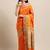 Orange woven pure paithani silk saree with blouse
