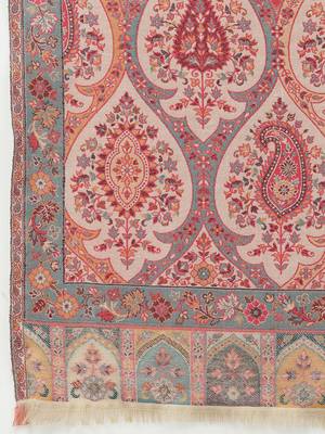 Paisan Beige & Red Double Beam Kaani Floral Polyester Modal Shawl 5