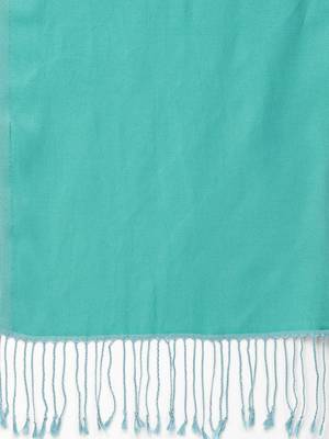 Spatial Sea Green & Turquoise Blue Reversable Silk Stole 5