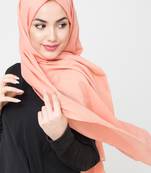 Pink plain cotton hijab