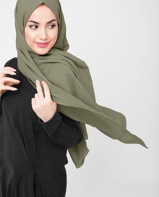 Beige plain cotton hijab 1