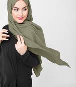 Beige plain cotton hijab