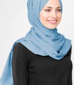Blue plain cotton hijab