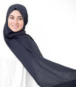 Blue plain cotton hijab