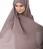 Brown plain cotton hijab