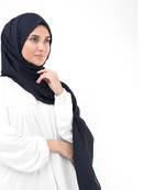 Blue plain cotton hijab