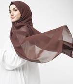 Brown plain georgette hijab