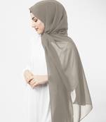 Beige plain georgette hijab