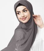 Grey plain georgette hijab