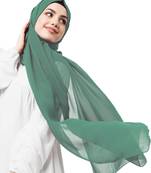 Green plain georgette hijab