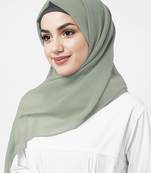 Green plain georgette hijab