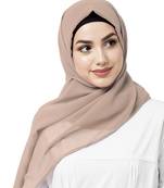 Beige plain georgette hijab