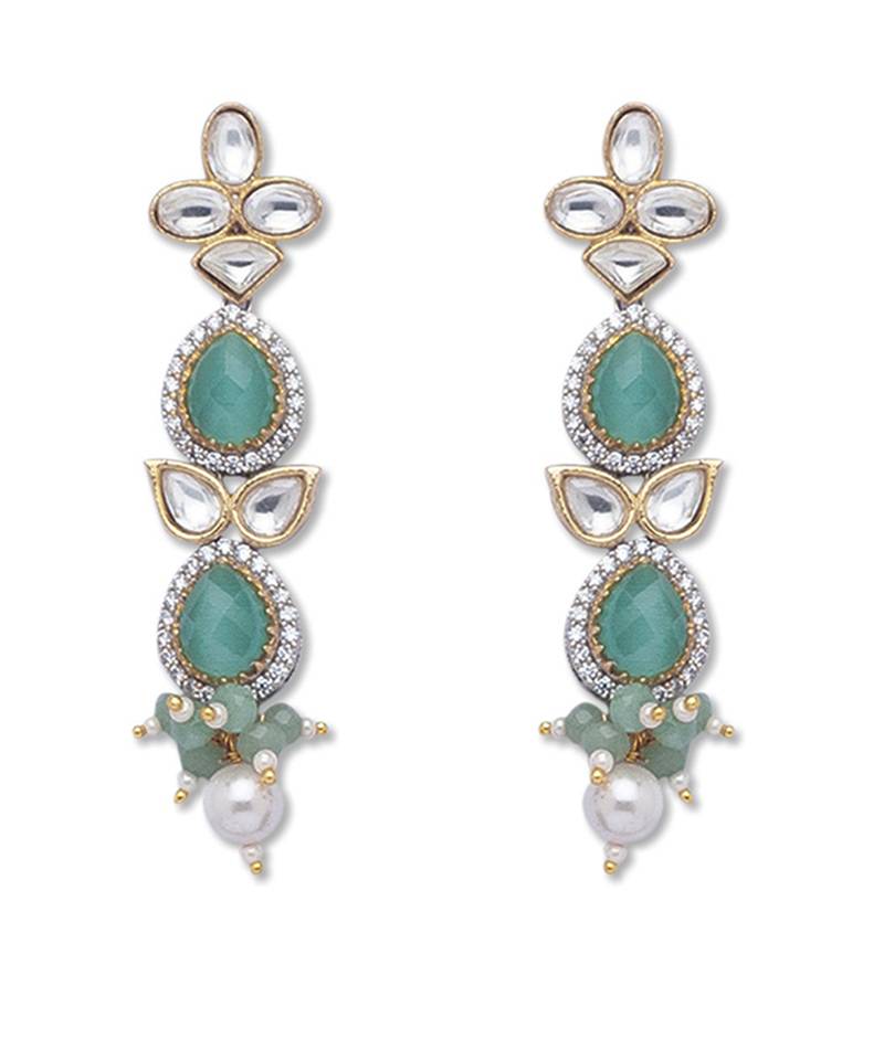 Golden  Brass Necklace Set with Earrings