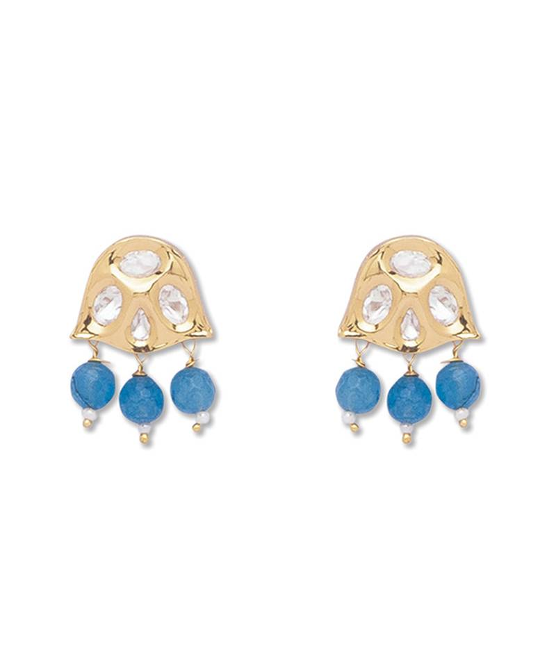 Golden  Brass Necklace Set with Earrings