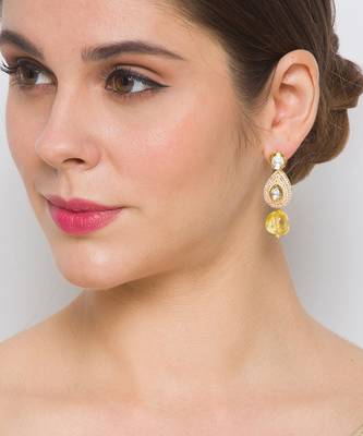 Golden  Brass Necklace Set with Earrings 4