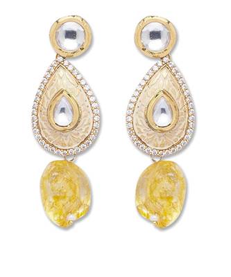 Golden  Brass Necklace Set with Earrings 5