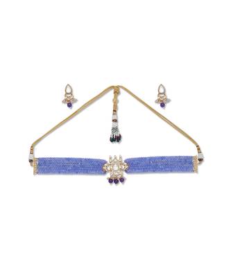 Golden  Brass Necklace Set with Earrings 2