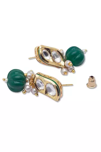 Golden  Brass Necklace Set with Earrings