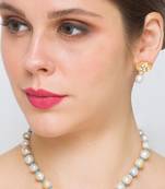 Golden white brass Earrings