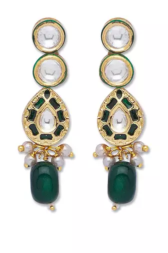 Golden Green brass Earrings
