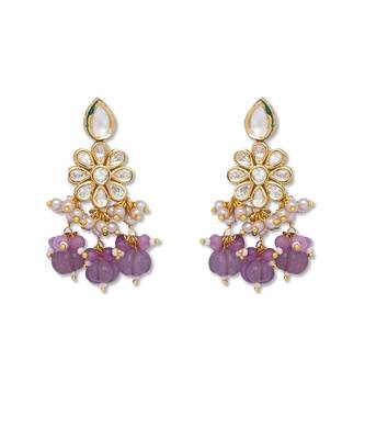 Golden pink brass Earrings 2