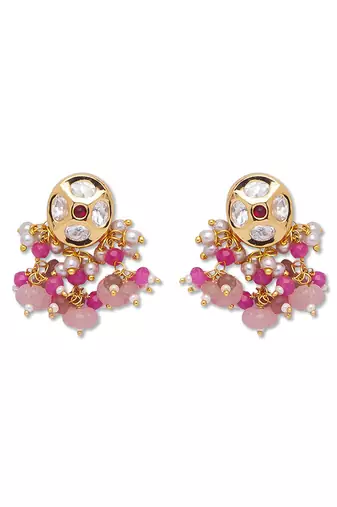 Golden white brass Earrings