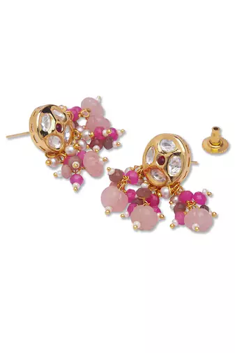 Golden white brass Earrings