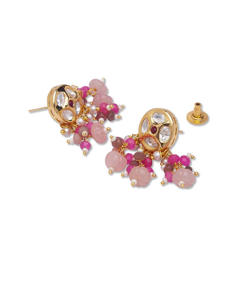 Golden white brass Earrings