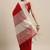 Red plain raw silk saree with blouse