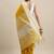 Yellow plain raw silk saree with blouse