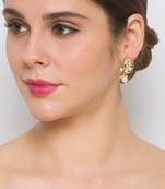 Golden white brass Earrings
