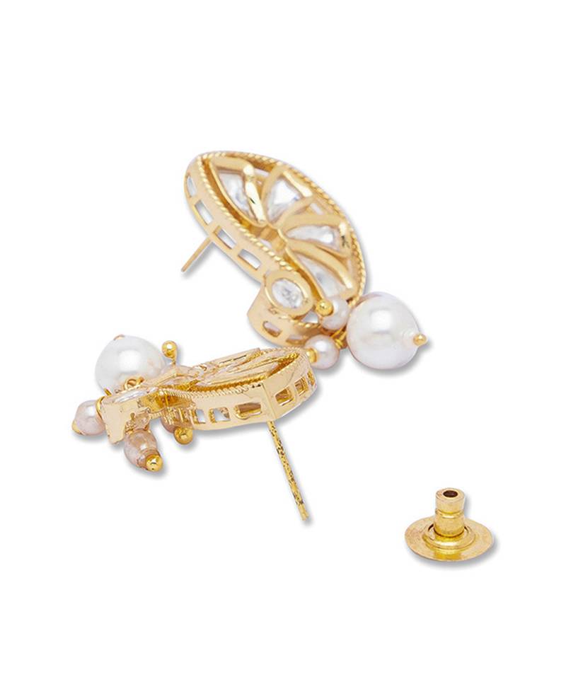 Golden white brass Earrings