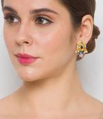 Golden blue brass Earrings