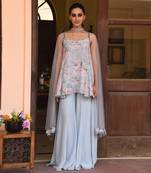 Printed Boho Kurti And Flared Sharara Set