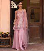 Shimmer Printed Kurta And Flared Sharara Set