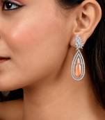 Brown cubic zirconia earrings