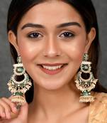 Green pearl earrings