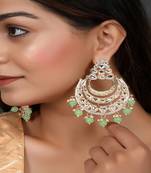 Green pearl earrings