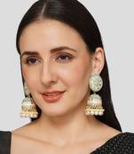 Green pearl earrings