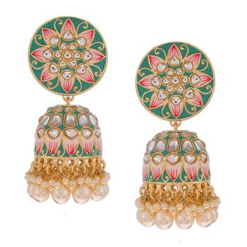 Green pearl earrings 4
