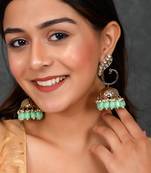 Green pearl earrings