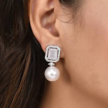 White zircon   earrings 1